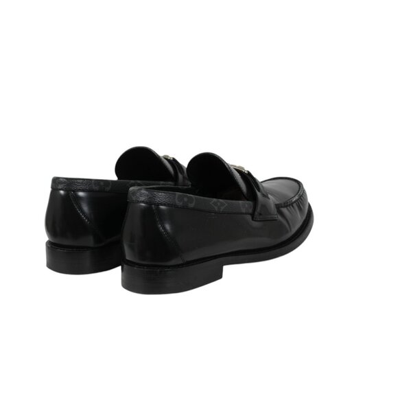 Louis Vuitton Mens Major Loafers Sz US 7.5 UK 6.5 Black Leather Monogram Slip On main image 5